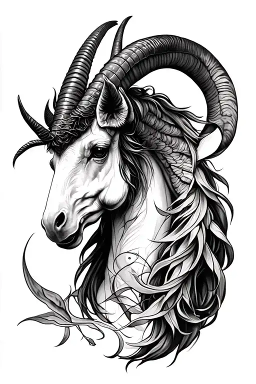 Capricorn Tattoo Black And White