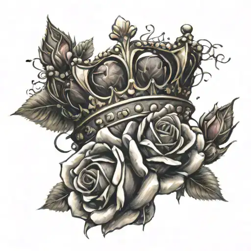 Crown And Roses Intertwined