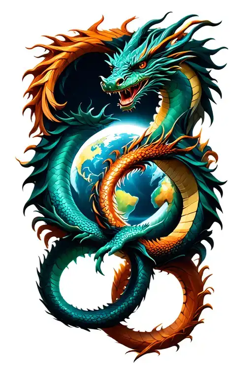 Earth Dragon And Wood Dragon Intertwined Infinity Symbols