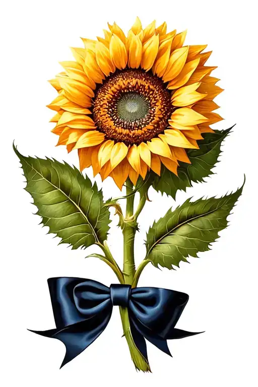 Sunflower With A Bow Tied