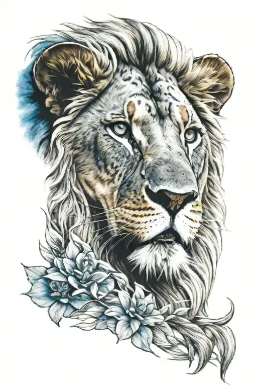 Lion With Blue Eyes