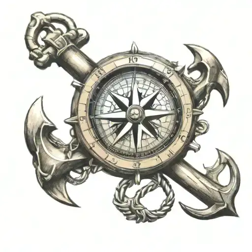 Anchor Map Compass Intertwined