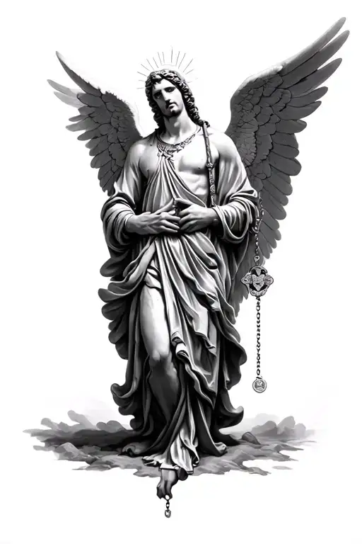 Archangel Micheal With Rosary