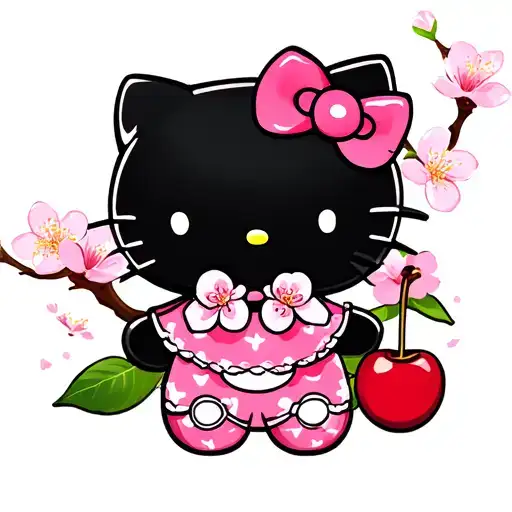 Hello Kitty And Cherry Blossoms