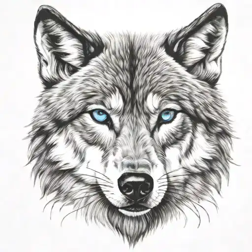 Wolf With Blue Eyes