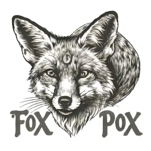Fox With The Inscription Poo