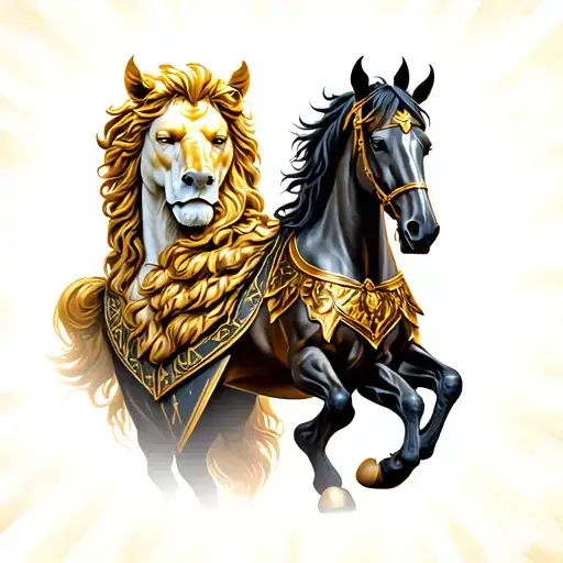 Gods Of Rome Leo And Horse-guardian Horse