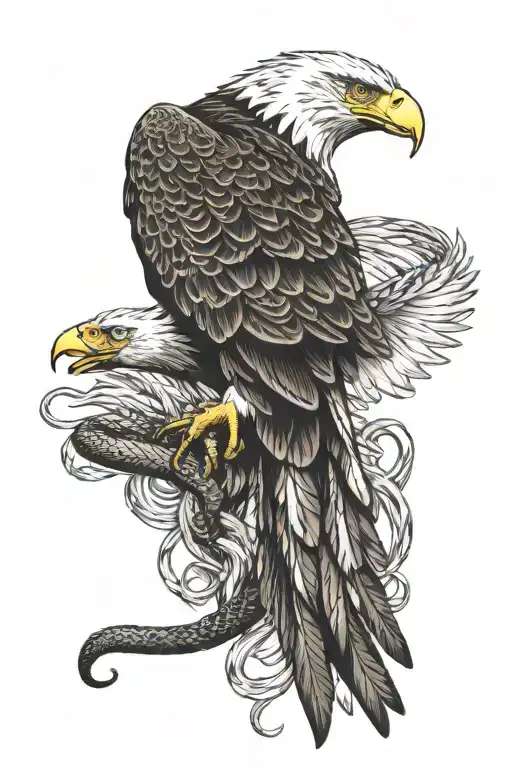 Eagle Fighting A Snake