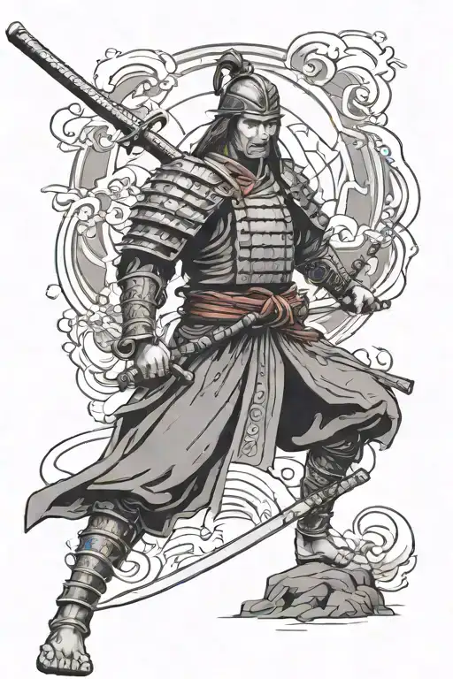 Samurai Standing With Sword