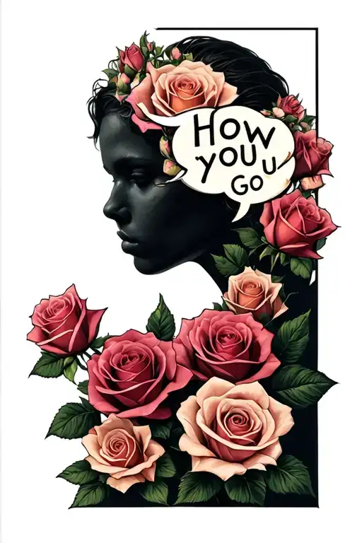 Mind How You Go In A Speech Bubble With Roses Memorial