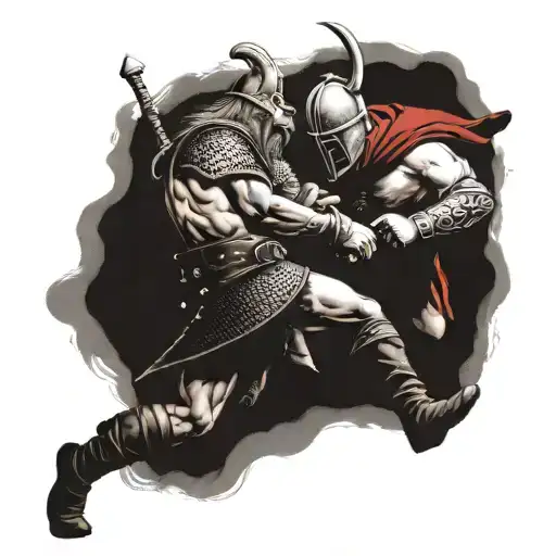 Viking Vs Gladiator Fighting