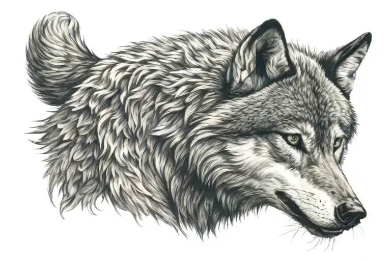 Angry Wolf Look Looking Straight Ahead