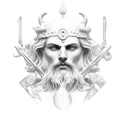 Male Greek Mythology Tattoo With Defined Body