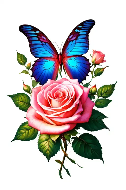 Rose With Butterfly