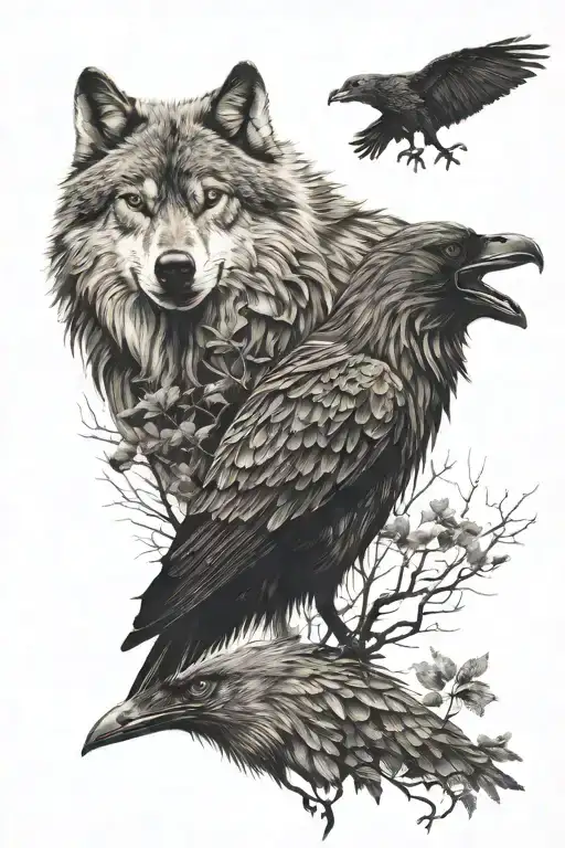 Wolf And Raven