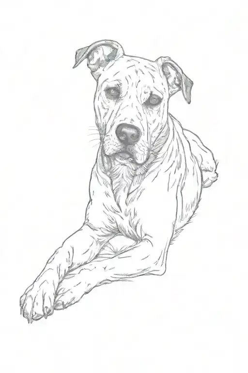 Dog Inside Of A Paw Print Surrounded