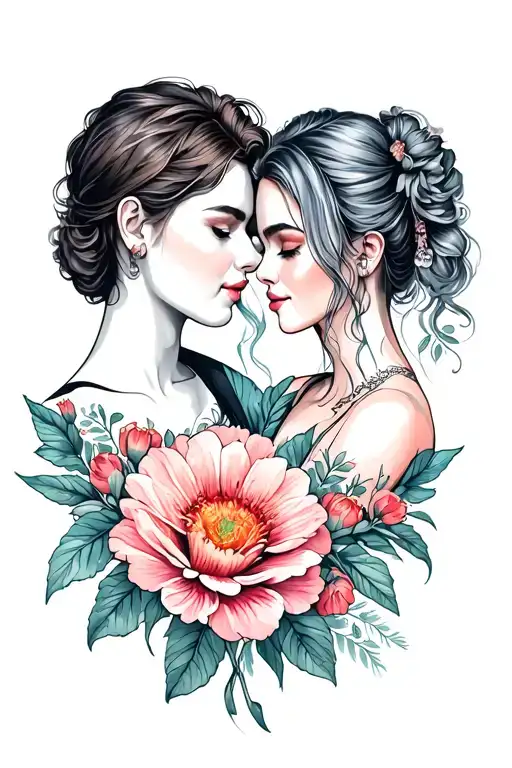 Best Friend Tattoo Design Featuring Flower
