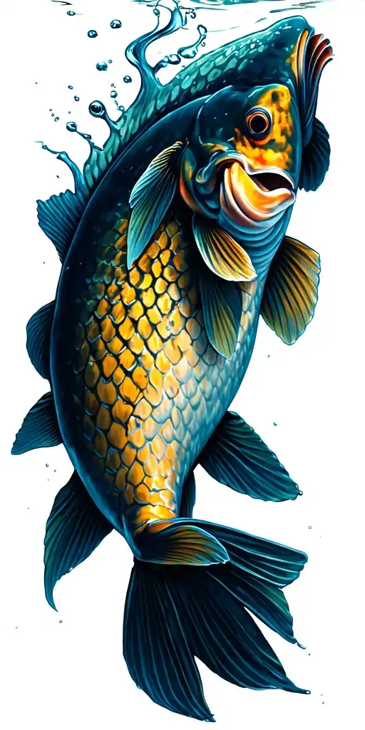 Under Water Carp Swimming