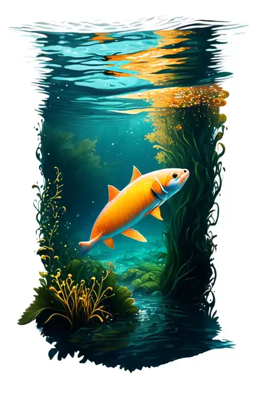 Half Underwater Half Above Nature Scene