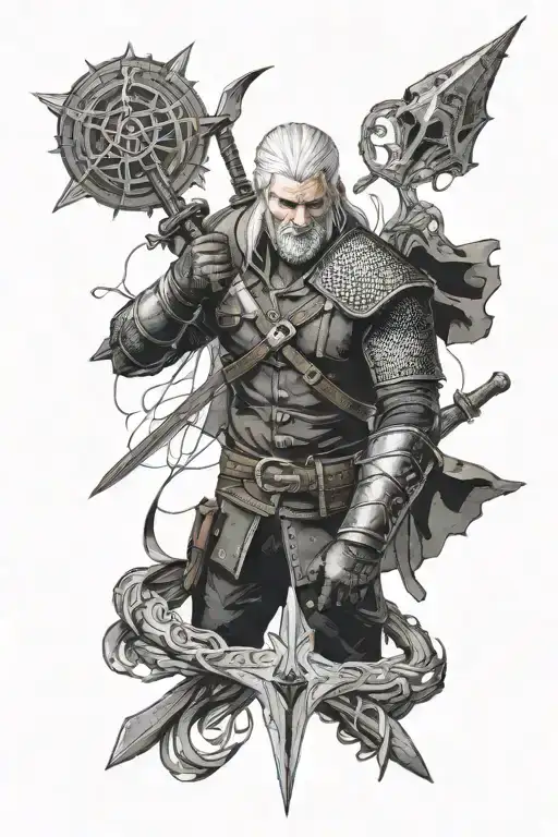 Geralt Or Rivia And The Signs Intertwined
