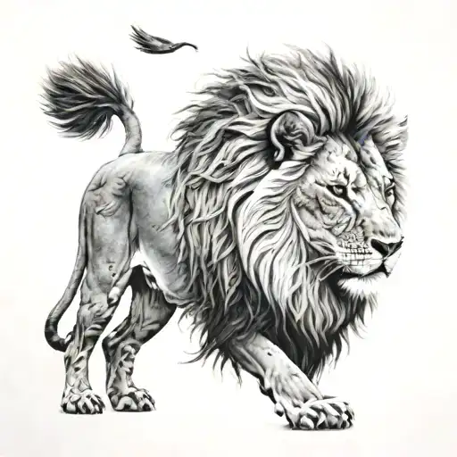 A Lion With A Number 325