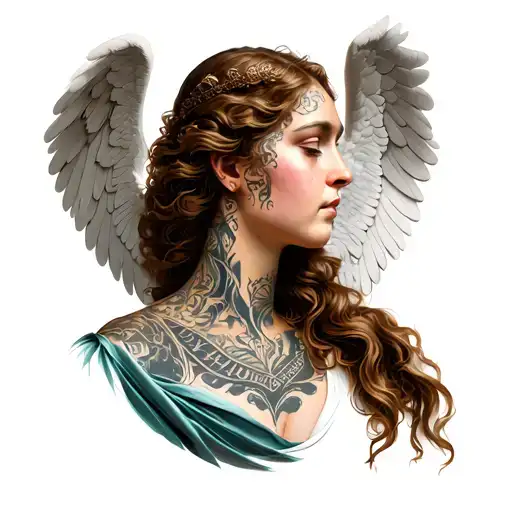 Neck Tattoo Angel
