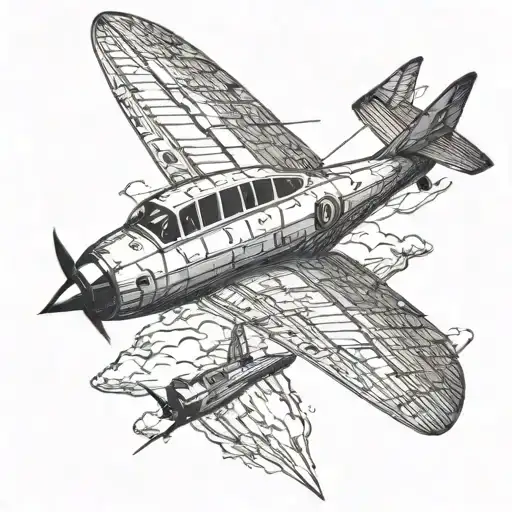 Modern Aeroplane And Robin Flying Scenery