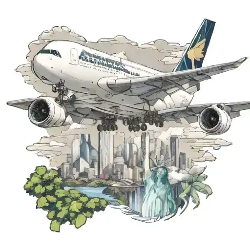 Airbus A380 Scenery With Robin In Background Flying Above Famous Jesus Statue In Brazil