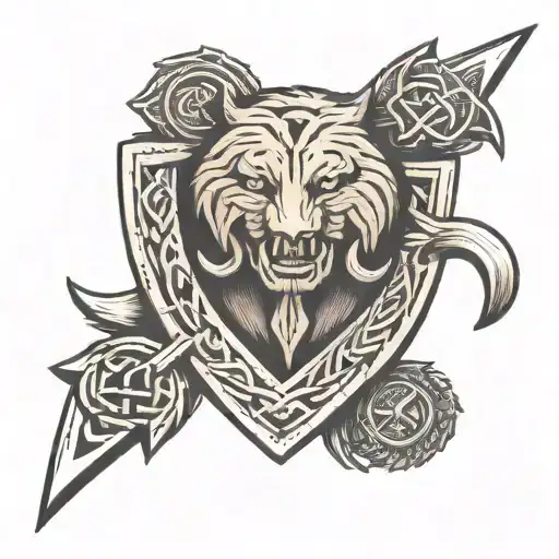 Loyalty Symbol Made Of Rune Symbolizing Strength