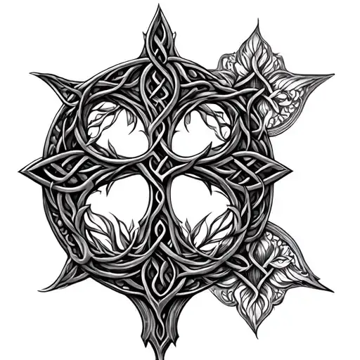 Celtic Tree Of Life Cross Shaped