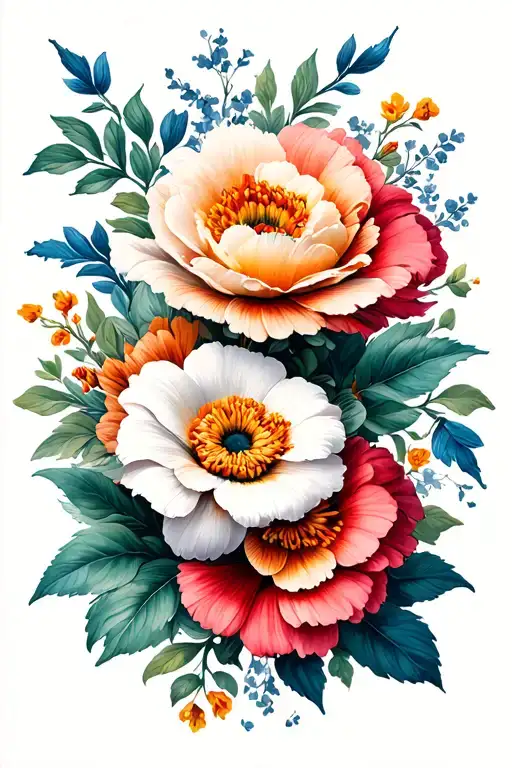 Flowers Intertwined Symbolizing