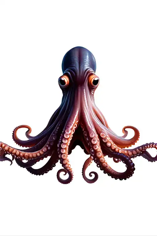 Forward Facing Octopus With Legs Spreading Outwards