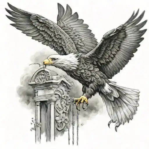 An Eagle In A Cemetery