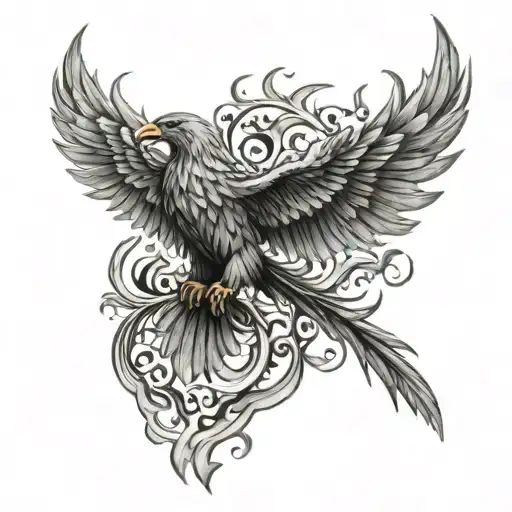 Phoenix Rising From Flames