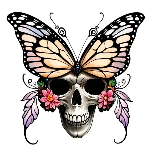 Create Me A Tattoo Butterfly Skull With Fairy Wings