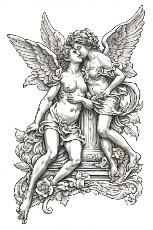 Cupid And Psyche Statue Standing