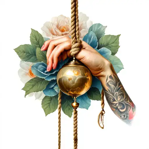 Hand Of A Woman With A Pendulum Hanging From A Fine Rope