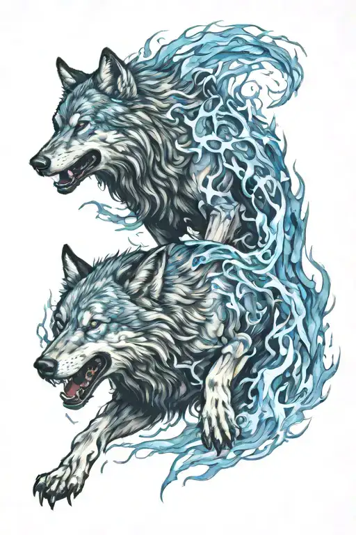 Corpse Wolf Surrounded But Blue Flame Like Aura