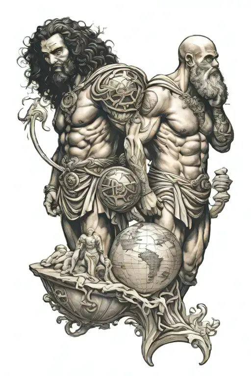 Hercule And Atlas Holding The World
