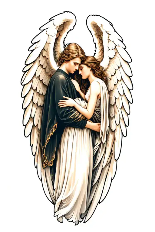 Angel Wings Holding Loved One Surrounded