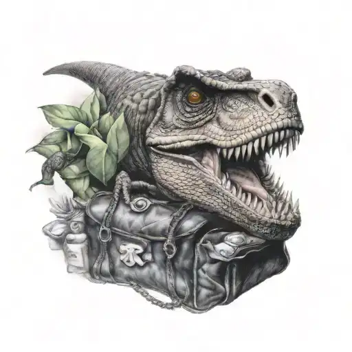 A T-rex Holding A Chanel Bag
