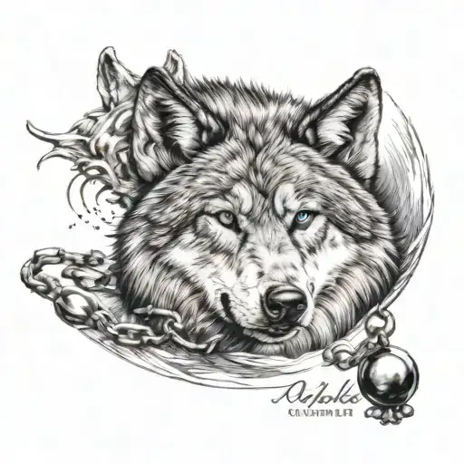 Wolf With A Rosary Beads
