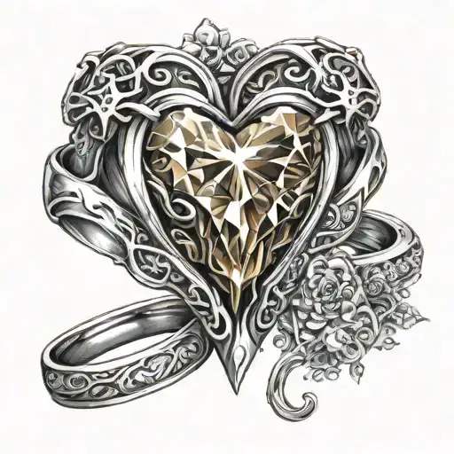 Fleshheart With Diamond Wedding Rings Chaind Within