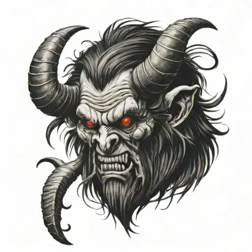 Demonic Krampus Head Glitch Effect