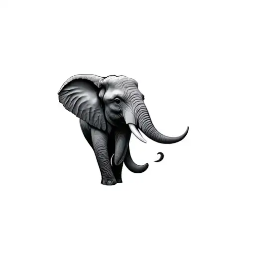 Elephant Head Trunk On Upper Arm Sleeve