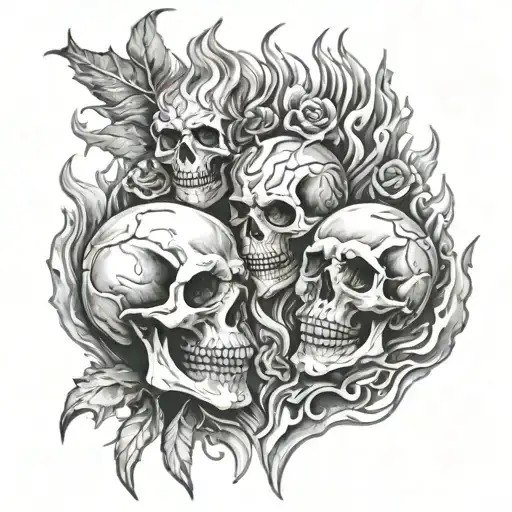 Skulls And Flames