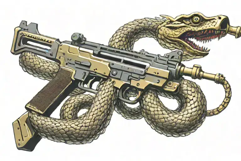 Gold Ak47 Snake Wrapped Loosely