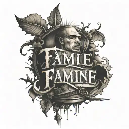 Text 'Famine'