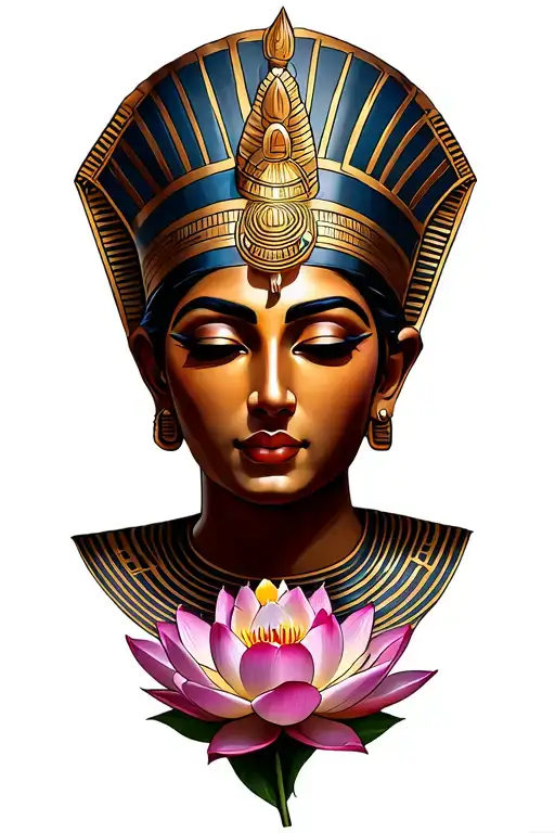 Nefertiti With Lotus Flower