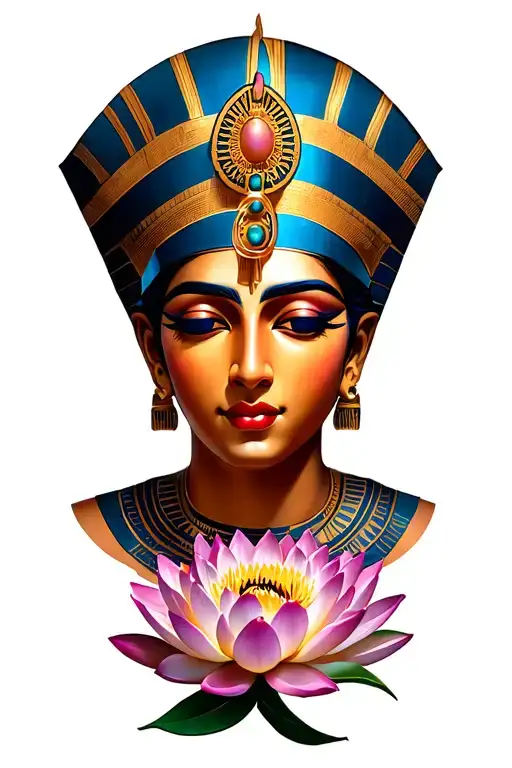 Nefertiti With Lotus Flower
